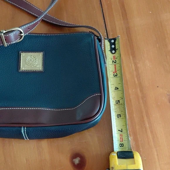 Nwt Vintage Medallion Navy and Brown Leather Crossbody Purse - Picture 11 of 12